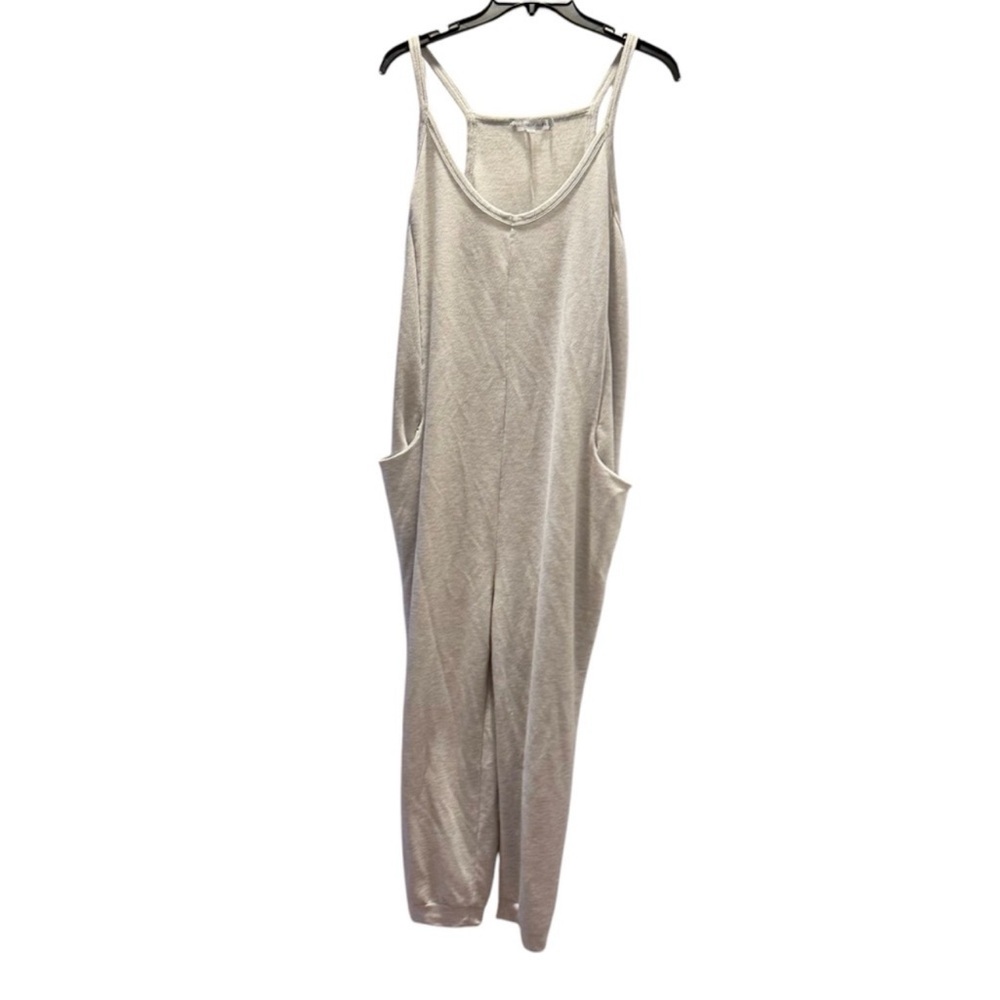 Sincerely Jules Scoop Neck Spaghetti Strap Light Grey Jumpsuit - Picture 2 of 4